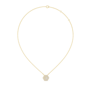 Collier pendentif diamant hexagonal en or jaune plaqué or 18 carats, chaîne serpent minimaliste, unisexe, pour tous les jours - Product Image 1