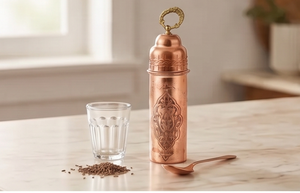 Botella de Agua de Cobre con Diseño Grabado a Mano, Elegante y Ecológica para Hidratación Diaria, Yoga, Gimnasio, Viajes y Regalos - Product Image 2