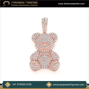 Collar de Moissanita con Colgantes de Oso Teddy Personalizados y Adorables, Joyería Hip Hop de Oro Sólido de 10K, de Moda, de SHRAMAN JEWELS, para Fiesta - Product Image 5