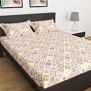 Gujri Patch Rajwada Luxe 300TC High Quality Cotton Bed Sheet <b>Set</b> 3-Piece King Size American Style Flat Bed Sheets for Home Hotel - Product Image 3