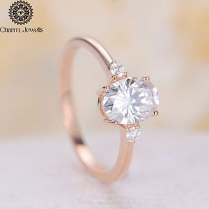 Bague de fiançailles Charm_Jewells pour femme en or rose plaqué, moissanite taille coussin, sertissage classique à griffes, certifiée IGI, 3 grammes - Product Image 3