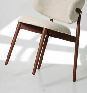 Silla de Comedor Moderna y Elegante con Patas de Madera y Asiento de Tela, Diseño de Mediados de Siglo, Muebles para el Hogar - Product Image 4