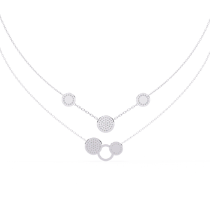 Luxury Handcrafted 10k 14K 18k White Gold Layered Diamond Jewellery <b>Necklace</b> Women’s <b>Statement</b> Diamond Jewellery Collection - Product Image 2