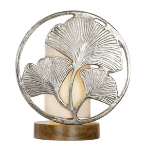 Ornement décoratif en aluminium avec base en bois, idéal pour la décoration industrielle et les accents d'étagère. - Product Image 3