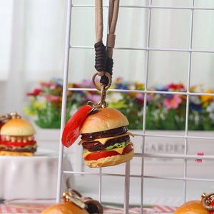 2026 Nuovissimo Ciondolo a Forma di Hamburger Cartoon per Borsa, Decorazione per Specchietto Retrovisore Auto, per Donna e Uomo - Product Image 4