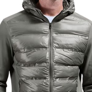 <b>Men's</b> Padded Hybrid Quilted Funnel Neck <b>Jacket</b> <b>Lightweight</b> Winter Outdoor Coat Technical Fabric Windproof Casual Fashion Wear - Product Image 3