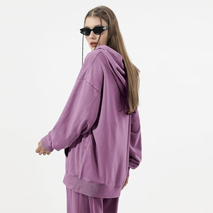 Sudadera con Capucha Vintage de Alta Calidad, Sudadera Lisa para Hombre, Talla Grande, Estilo Urbano, Color Morado - Product Image 4