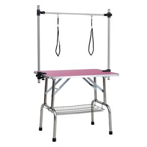 42\" Adjustable Stainless Steel Frame Folding <b>Dog</b> Pet Grooming <b>Table</b> with Rubber Mat for Cats and <b>Dogs</b> - Product Image 4