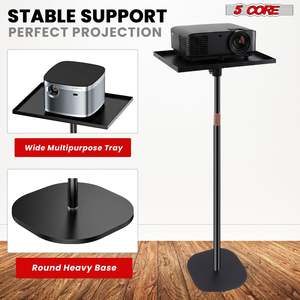 5 Core Projector Stand Floor Adjustable 66" Universal Projectors Support for Home Office & Studio - Product Image 6