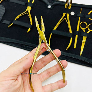 Kit de Pinzas Profesionales para Extensiones de Cabello en Oro Rosa, Pinza de Presión de Acero Inoxidable con Logotipo Personalizado, Juego de Herramientas Profesionales para el Cabello - Product Image 6