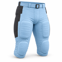 Ensemble d'uniformes de football américain bleu glace et anthracite à 12 panneaux avec rembourrage et panneaux échelonnés