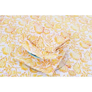 Mantel rectangular con estampado de flores para mesa de boda, Conjunto de 6 servilletas, lino - Product Image 3