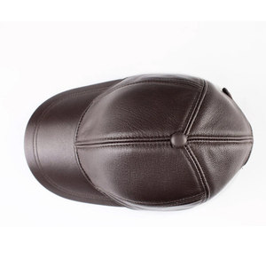 2026 New Arrival Leather Baseball Cap For Unisex Best Manufacture And Supplier Street Wear Genuine Leather Cap - Product Image 2