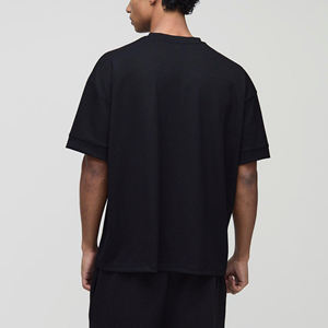 เสื้อยืดคอกลมโอเวอร์ไซส์สำหรับผู้ชาย ผ้าหนา น้ำหนักมาก สีพื้น ทรงหลวม ไหล่ตก สไตล์ฮิปฮอป เป็นมิตรกับสิ่งแวดล้อม รับสั่งทำสีตามต้องการ ขายส่ง - Product Image 3