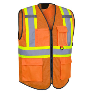 Chaleco de Seguridad Naranja de Alta Visibilidad con Franja Reflectante y Múltiples Bolsillos para Ropa de Trabajo, el Mejor Producto de Seguridad para la Industria Manufacturera - Product Image 3