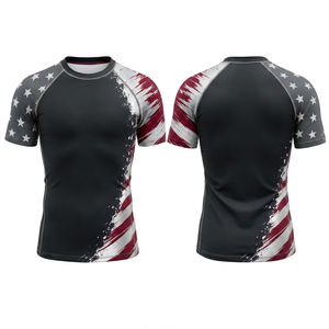 T-shirt de compression premium personnalisé par sublimation pour MMA, BJJ, entraînement en salle de sport, performance athlétique, maillot de sport - Product Image 2