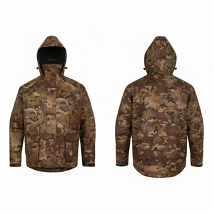 100% Polyester Sublimation Waterproof Hooded Camouflage Rain Jacket Lightweight Outdoor Safety Comfortable Windproof <b>Coat</b> Men's - Product Image 6