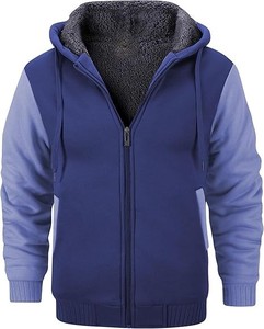 Sweat à capuche zippé personnalisé pour homme en molleton épais, mélange polyester/coton, respirant, écologique, coupe classique, hiver - Product Image 2