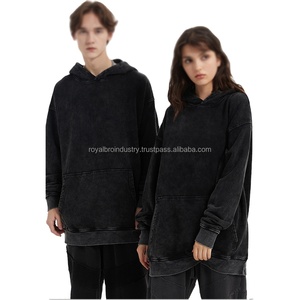 Haute qualité automne et hiver à capuche 380gsm pur coton à capuche flambant neuf lavage lâche hommes pull à capuche et sweat-shirts - Product Image 3