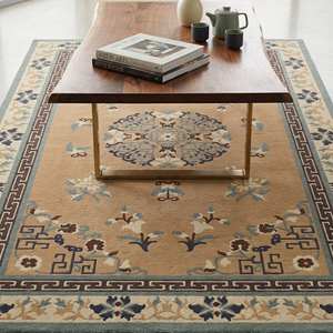 Tapis classique en laine noué à la main MIRZAPUR ART PALACE, très demandé, motif floral oriental traditionnel, à poils plats, moyen - Product Image 5