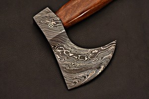 Damascus Steel 18" Bearded Viking Hatchet Hand Forged Wood <b>Handle</b> Outdoor Camping Hunting Survival <b>Axe</b> OEM ODM OBM Wholesale - Product Image 5