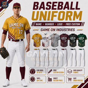 Service OEM ODM, uniformes de baseball personnalisés pour équipes sportives, tissu léger et flexible avec numéro et logo sur mesure. - Product Image 4