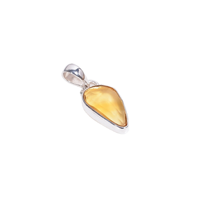 Pendentif en argent sterling 925 mignon à la mode avec pierre précieuse en citrine naturelle Design unique Cadeau de bijoux sur mesure - Product Image 1
