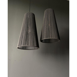 Lampe suspendue minimaliste en corde tressée, cordon de chanvre conique, style nordique rétro, pour restaurant, café, hôtel - Product Image 1