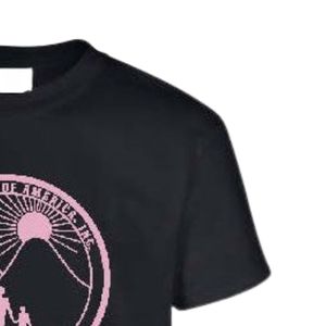 Camiseta Negra de Manga Corta con Cuello Redondo y Estampado Gráfico Rosa, Ropa Casual para el Día a Día, Cómoda, Unisex - Product Image 5