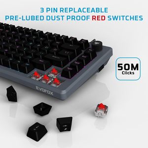 Teclados Mecánicos para Juegos TKL Nuevos, Inalámbricos, Tri-Modo, Retroiluminación RGB, Programables, 104 Teclas - Product Image 2