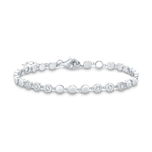 Bracelet à disque géométrique avec diamants de laboratoire, bijoux fins élégants pour femmes, à porter au quotidien - Product Image 1