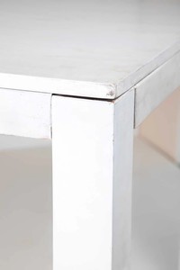 Modern Minimalist White <b>Dining</b> <b>Table</b> - Clean Lines Solid Wood Scandinavian Furniture for Home & Cafe | Pindel Handicraft - Product Image 3