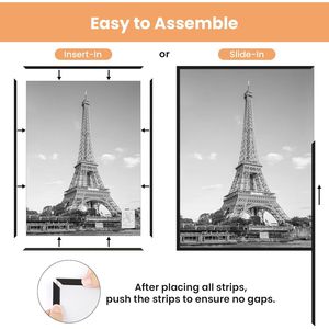 Set di 3 Cornici Nere 16x20 Antigraffio con Inserti Scorrevoli per Foto 16 X 20, Ideali per Gallerie Fotografiche - Product Image 3