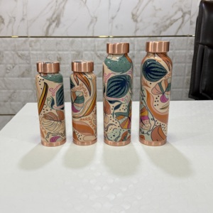 ขวดน้ำทองแดงแท้ลายนูนสำหรับห้องนอน สีดำโบราณและสีน้ำตาลเข้ม - ภาชนะสำหรับดื่มและเก็บของ ความจุ 1000 มล. ขายดีอันดับต้นๆ - Product Image 6