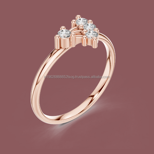 แหวนเพชรแบบกำหนดเอง14K จากโรงงานไข่มุกวงกลมราคาดีที่สุด - Product Image 1