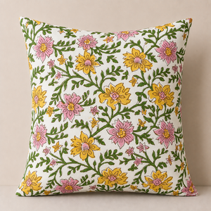 Floral Pure Cotton Printed Cushion Cover Elegant <b>Decorative</b> <b>Pillow</b> Case for Home Living Room Bedroom Office <b>Decoration</b> - Product Image 3