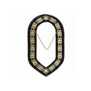 Top Selling <b>Cheap</b> Price Grand Lodge Masonic Collar <b>Chain</b> on Blue Velvet Gold Plated Masonic <b>Chain</b> Collar OEM ODM Service - Product Image 1