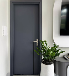 Porte principale en bois sculpté élégant en MDF, villa, manoir, design moderne, film PVC, placage bois, chambre à coucher, hôtel, personnalisation d'usine - Product Image 6