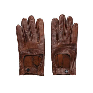 Gants en cuir Mazafy noirs, à doigts complets, longueur poignet, non doublés, thermiques, respirants, pour détection par détecteur de métaux, usage quotidien, style uni - Product Image 2