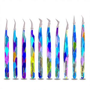 <b>Eyelash</b> Extension Tweezers with Colorful Handles Reduce Fatigue Improve Accuracy and Enhance Lash <b>Application</b> - Product Image 1