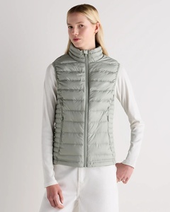 Women's <b>Slim</b> Fit Polyester Filled Quilted <b>Vest</b> Streetwear Style Stand Collar Windproof Zipper Winter Layering Outerwear Nylon - Product Image 1