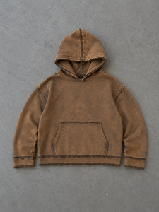 Sudadera con capucha para hombre, OEM de fábrica, de algodón 100% de alto gramaje, estilo vintage con cremallera, corte regular personalizado, color liso, con acabado aerógrafo, de secado rápido, ecológica y resistente a ácidos. - Product Image 5