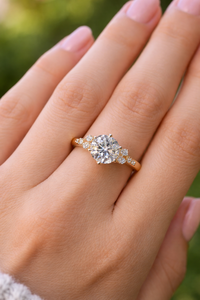 Bague de fiançailles en diamant 1,20 CTW, diamants cultivés en laboratoire certifiés IGI, VVS, classique, or massif 14K 18K, haute qualité, cadeau de mariage - Product Image 4