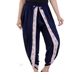 Women Readymade Stitched Cotton/Rayon Solid Full Length Lace Loose Fit Plain <b>Dhoti</b> Pant/<b>Salwar</b>/ Pack - Product Image 1