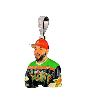 Colgante de esmalte 3D Matrix Jewel P77 Hip Hop con diseño personalizado, hecho a mano, con incrustaciones de moissanita en plata de ley 925, multi-revestido, para fiesta - Product Image 1