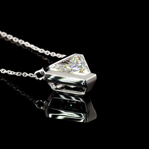 Collier pendentif de luxe en diamant de laboratoire certifié IGI pour femme, or 10K 14K 18K, argent 925 935, serti clos, cadeau de mariage - Product Image 4