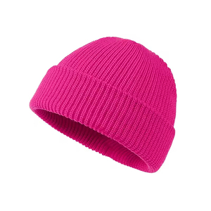 Bonnets en tricot personnalisés avec revers contrastés pour les marques de streetwear, avec étiquettes de marque privée et prix d'usine - Product Image 1