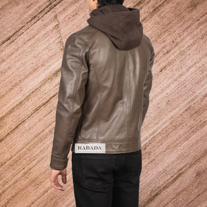 Men's <b>Leather</b> <b>Jacket</b> with Hooded Zipper up Motorcycle <b>Jacket</b> Vintage <b>Winter</b> <b>Leather</b> <b>Jacket</b> Direct Factory Supply From India - Product Image 6