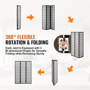 ฉากกั้นห้องแบบพับได้ 3 แผ่น สไตล์ญี่ปุ่น ทำจากไม้ สำหรับใช้ภายในบ้าน ห้องนอน ฉากกั้นตกแต่งเรียบง่าย - Product Image 3