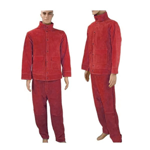 Guantes de soldadura de cuero vacuno partido, ajuste delgado, resistentes al calor 800C, anticorte, antiestáticos, a prueba de radiación de fuego, nivel de protección contra vapores - Product Image 5